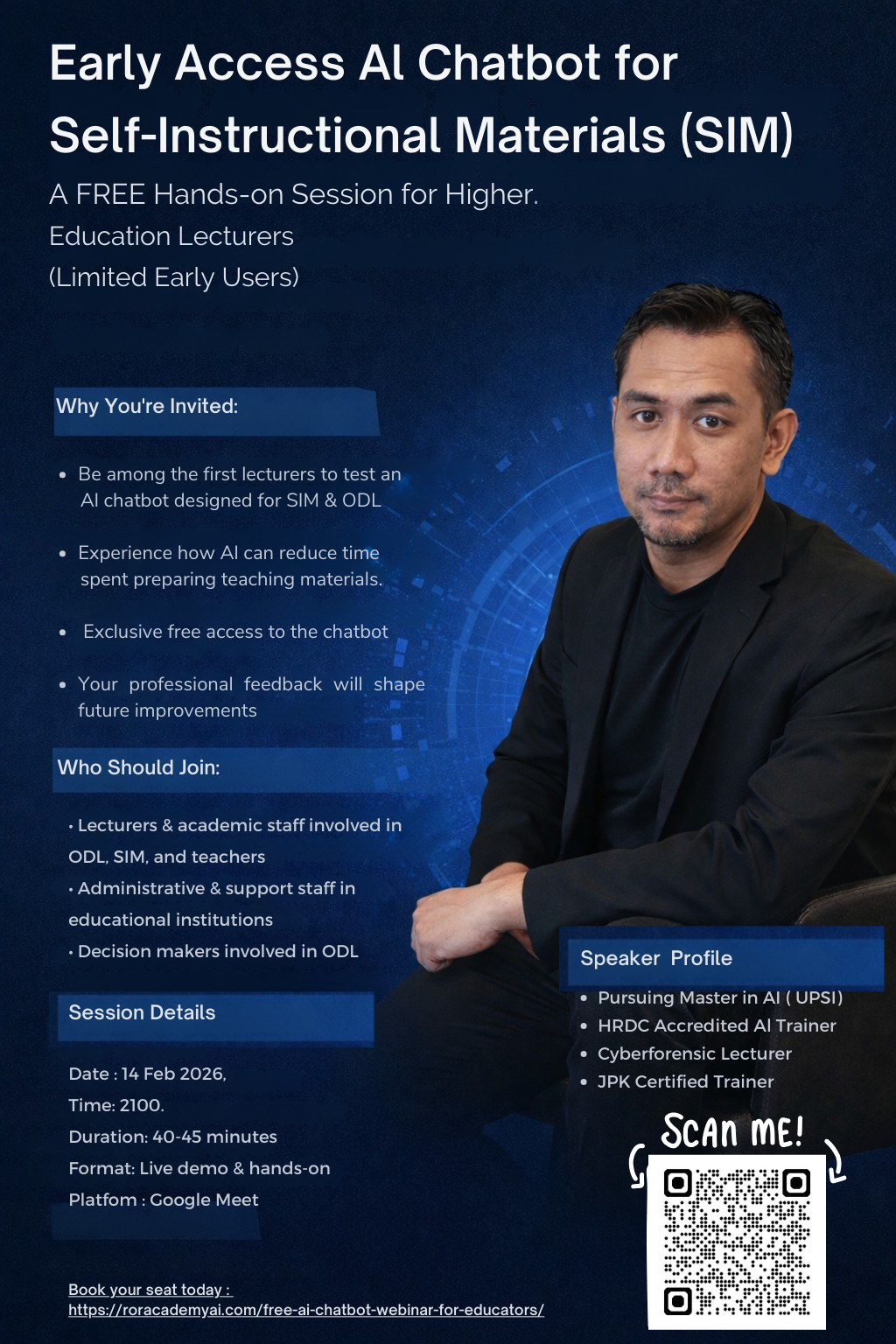 Free AI SIM Chatbot Webinar for Educators