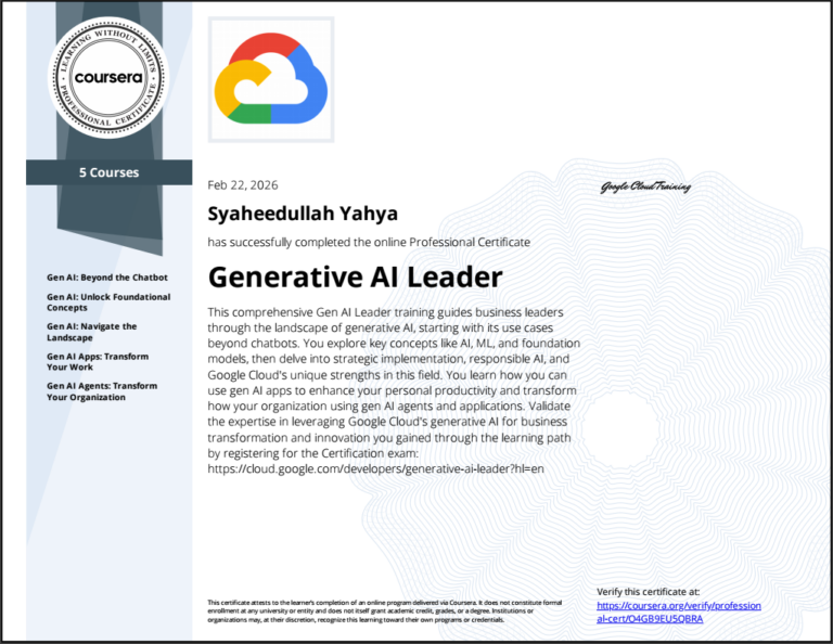 Google Generative AI Leader -Professional Certification